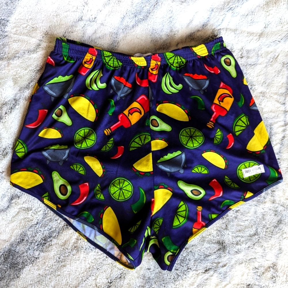 🌶 Men's Thigh huggers Swim Shorts, EUC size XXL, Taco Tuesday 🌮